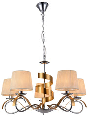 Lampadario Candellux Denis 35-23445 cromo bianco 5xE14