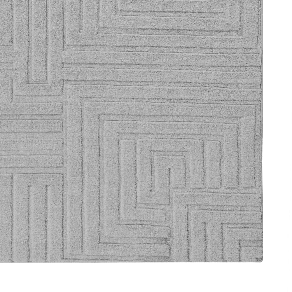 Tappeto da salotto rettangolare in jacquard, 160 x 230 cm, a pelo corto grigio Stile Moderno