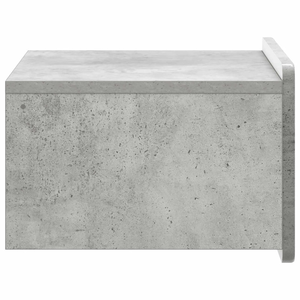 Set di 2 Comodini | Armadio da Notte | Mobiletto da notte a muro con cassetto Grigio Cemento