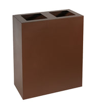 Pattumiera per Raccolta Differenziata 2 Scomparti Capacità 120 lt 60x30x80 cm in Acciaio Corten