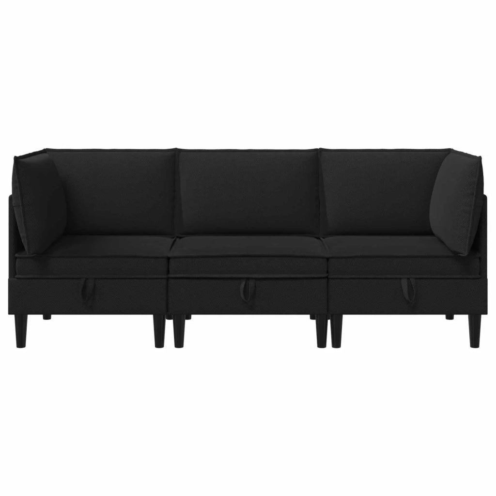 Set di mobili per il soggiorno 3 pcs Nero Tessuto 3413808