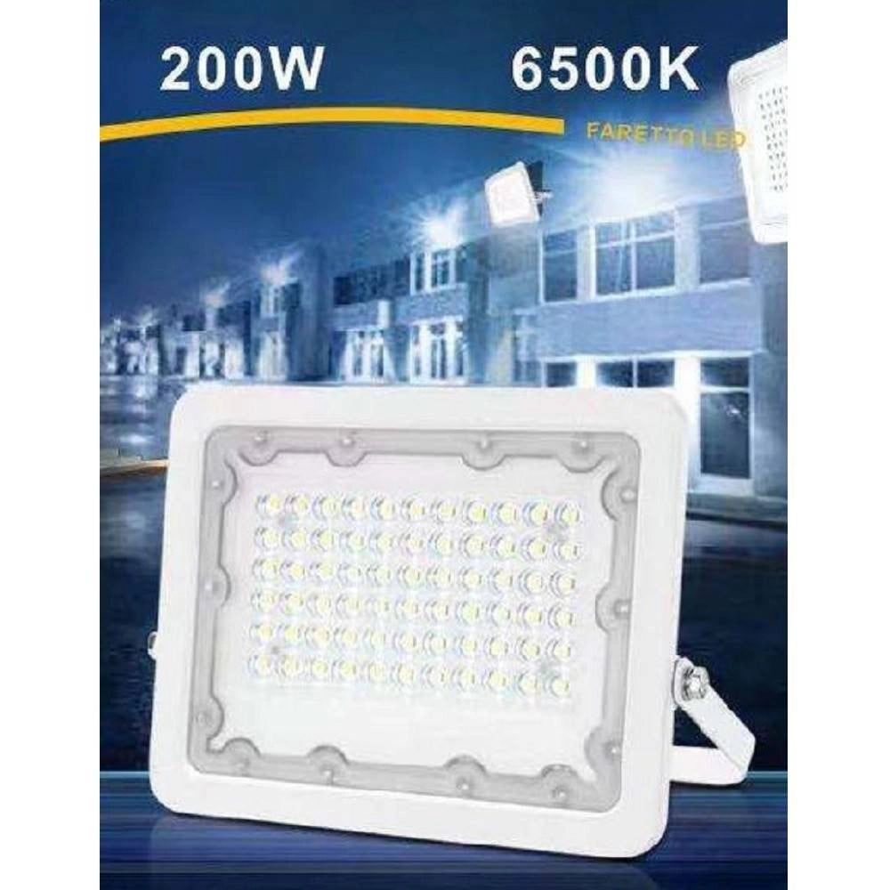 Trade Shop - Faro Led 200 Watt Ultra Slim Esterno Bianco Ip65 Luce 6500k 4000k 3000k Fs200w-b - -bianco Freddo      -