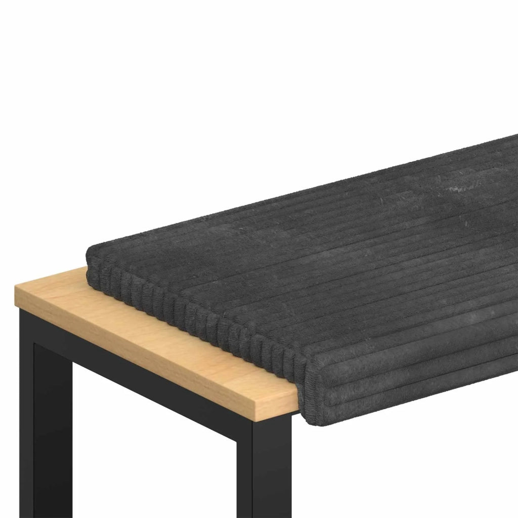 Cuscino per panchina Corduroy Morbido Grigio Scuro 42043220