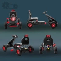 Go Kart a Pedali per Bambini da 5-12 Anni con Sedile Regolabile e Ruote in Gonfiabili, Rosso