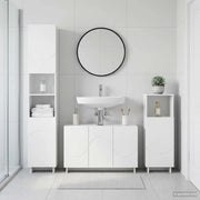 Set mobili da bagno 3 pz Bianco Lucido Legno ingegnerizzato 3433059