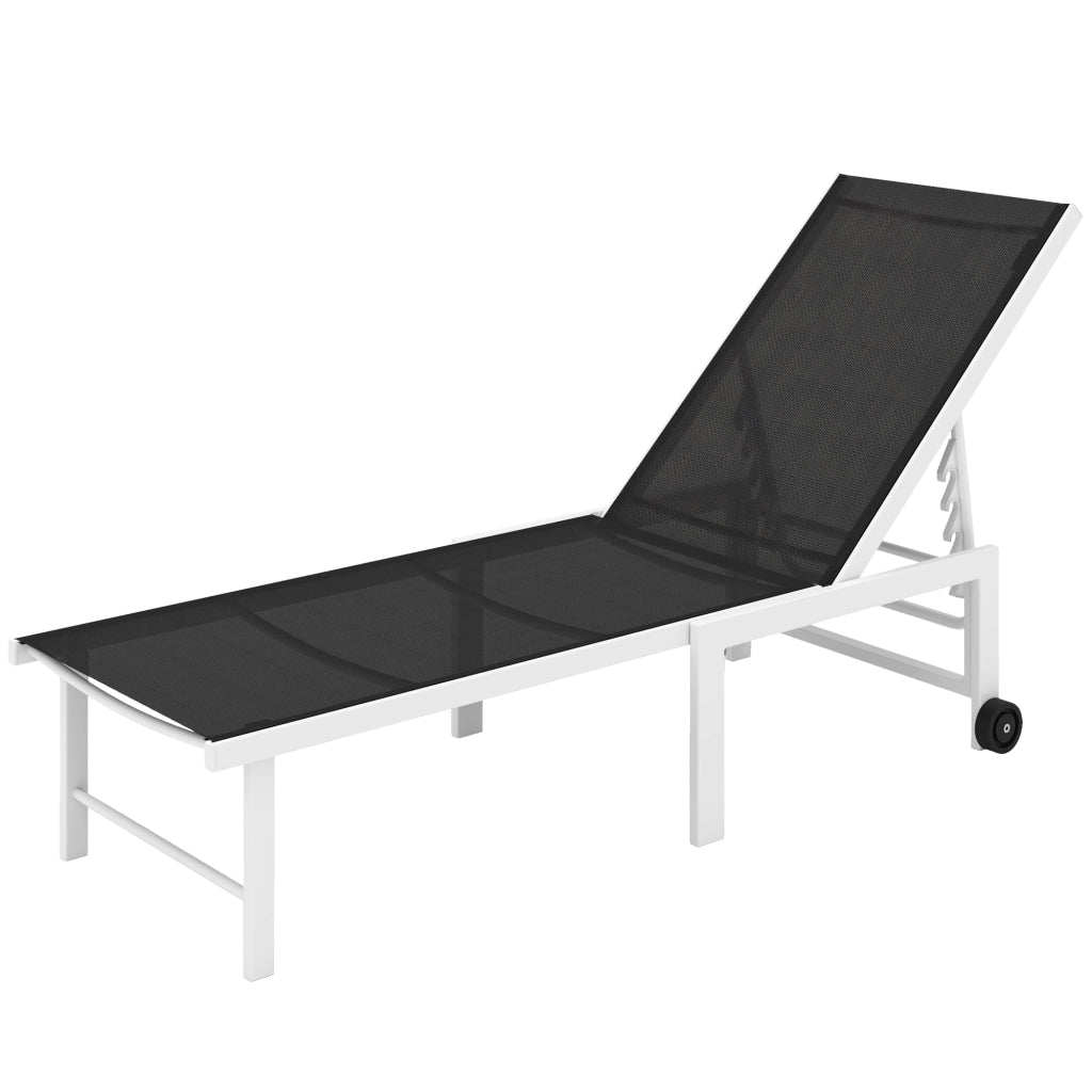 Poltrona Reclinabile da Giardino con Ruote e Schienale Regolabile ¨C Zephmum ¨C Grigio 166x60x84 cm