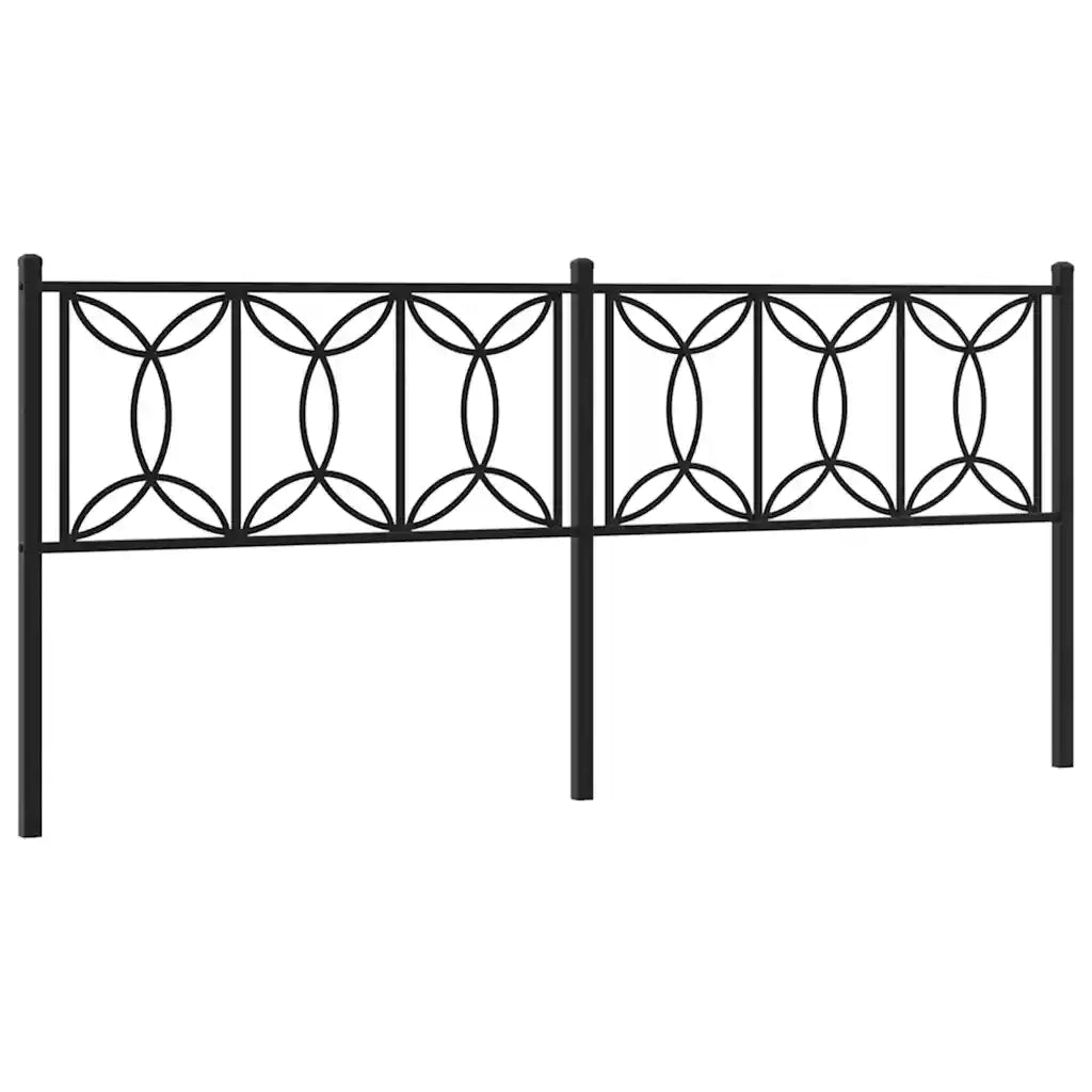 Testiera in Metallo-Testiera in Ferro-Testata Nero 200 cm 852339