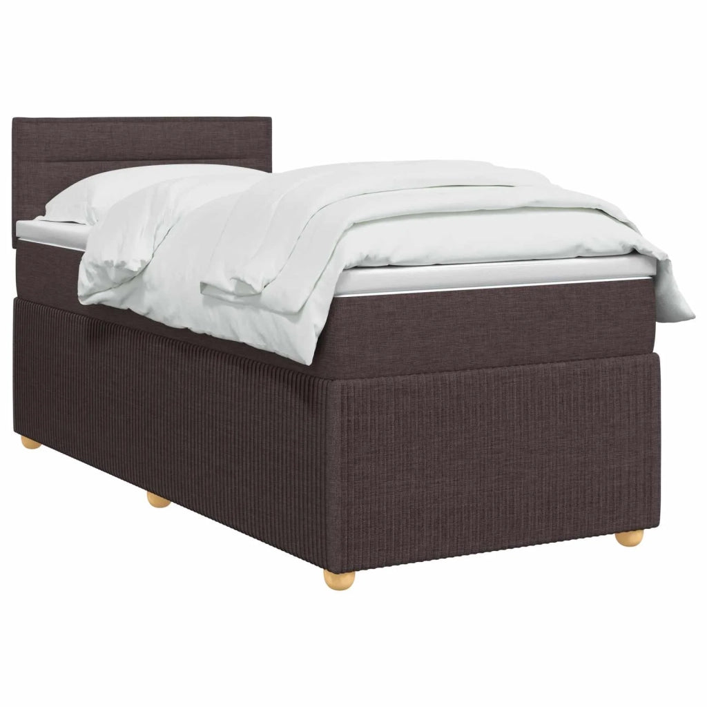 Letto box spring con materasso Marrone Scuro 80 x 200 cm 3451331
