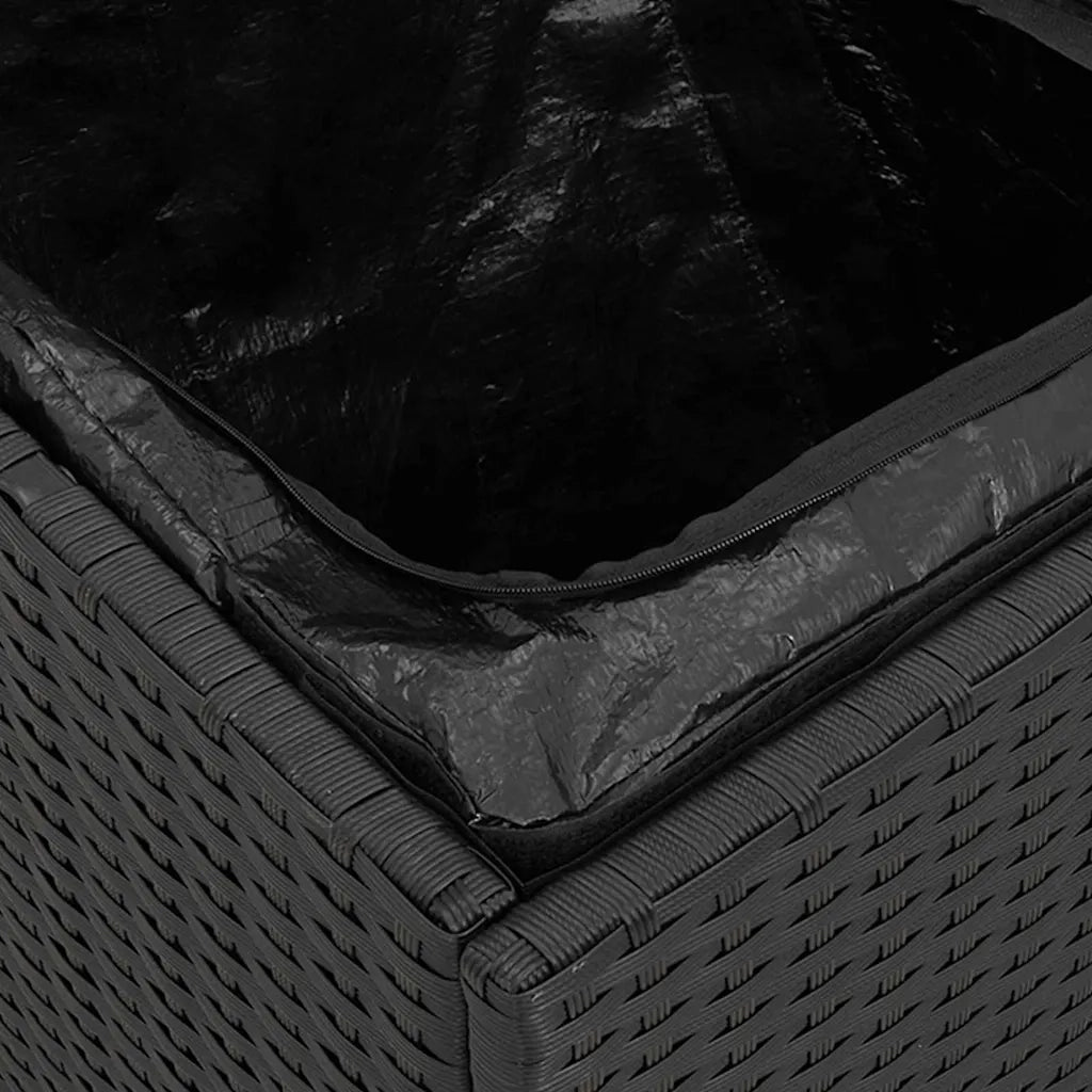 Scatola per Cuscini Nero 50 x 50 x 50 cm polyrattan 365408