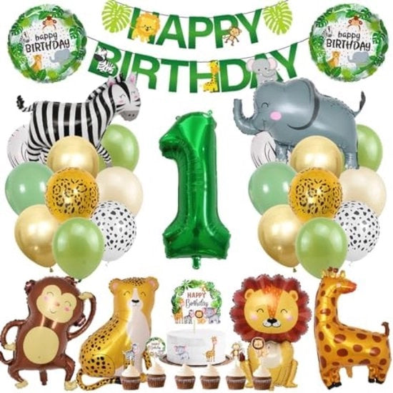 Set di palloni da festa Jungle Thema - 41 decorazioni da festa diverse