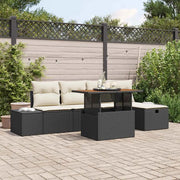 Set Divano da Giardino 6 pcs Nero polyrattan