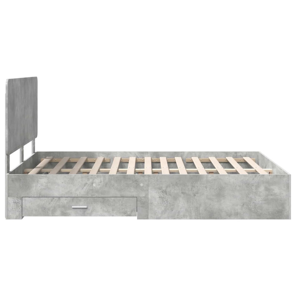 Struttura del letto con testiera Grigio cemento 160 x 200 cm 3412761