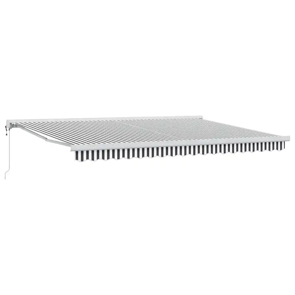 Tenda Retrattile Antracite e Bianca 4,5x3 m Tessuto e Alluminio
