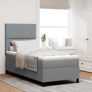 Letto a molle con materasso Grigio chiaro 90 x 190 cm Tessuto 3342907