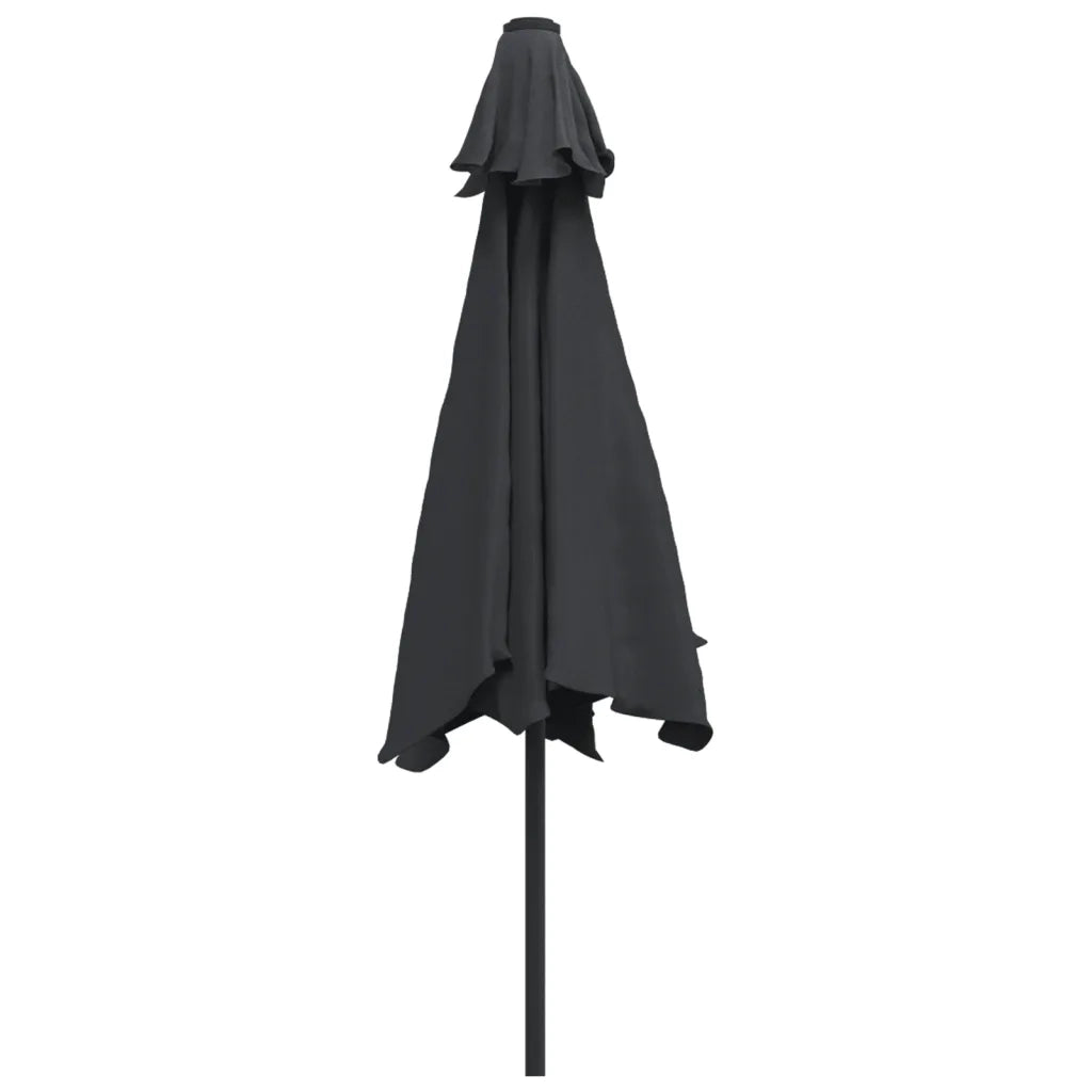 Ombrellone da Esterni con Palo in Metallo 300 cm Nero da giardino cod mxl 29597