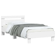 Letto singolo | Letto per adulti | Struttura letto con testata Bianco 80 x 200 cm