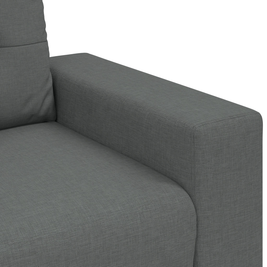 Set divano 3 pezzi grigio scuro con cuscini