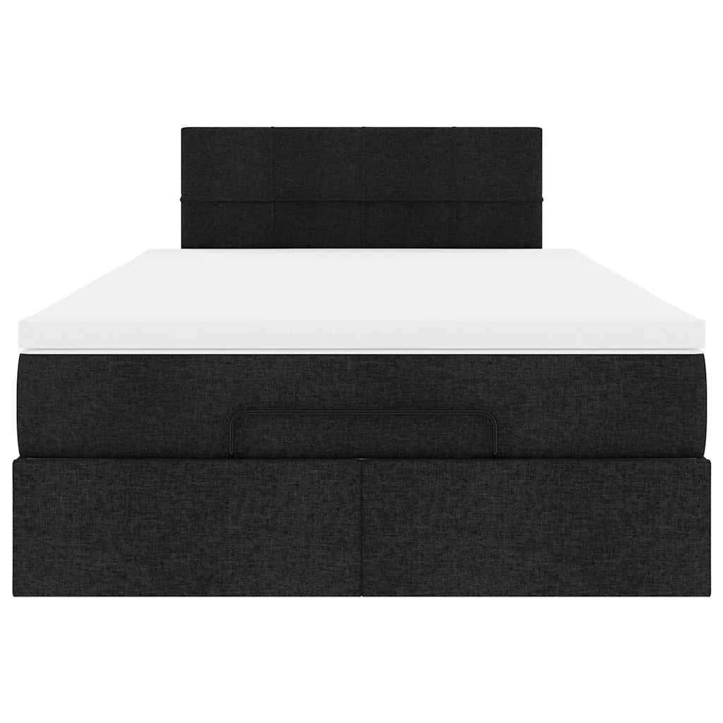 Pouf Letto con Materasso Nero 120x200 cm in Tessuto 3311451
