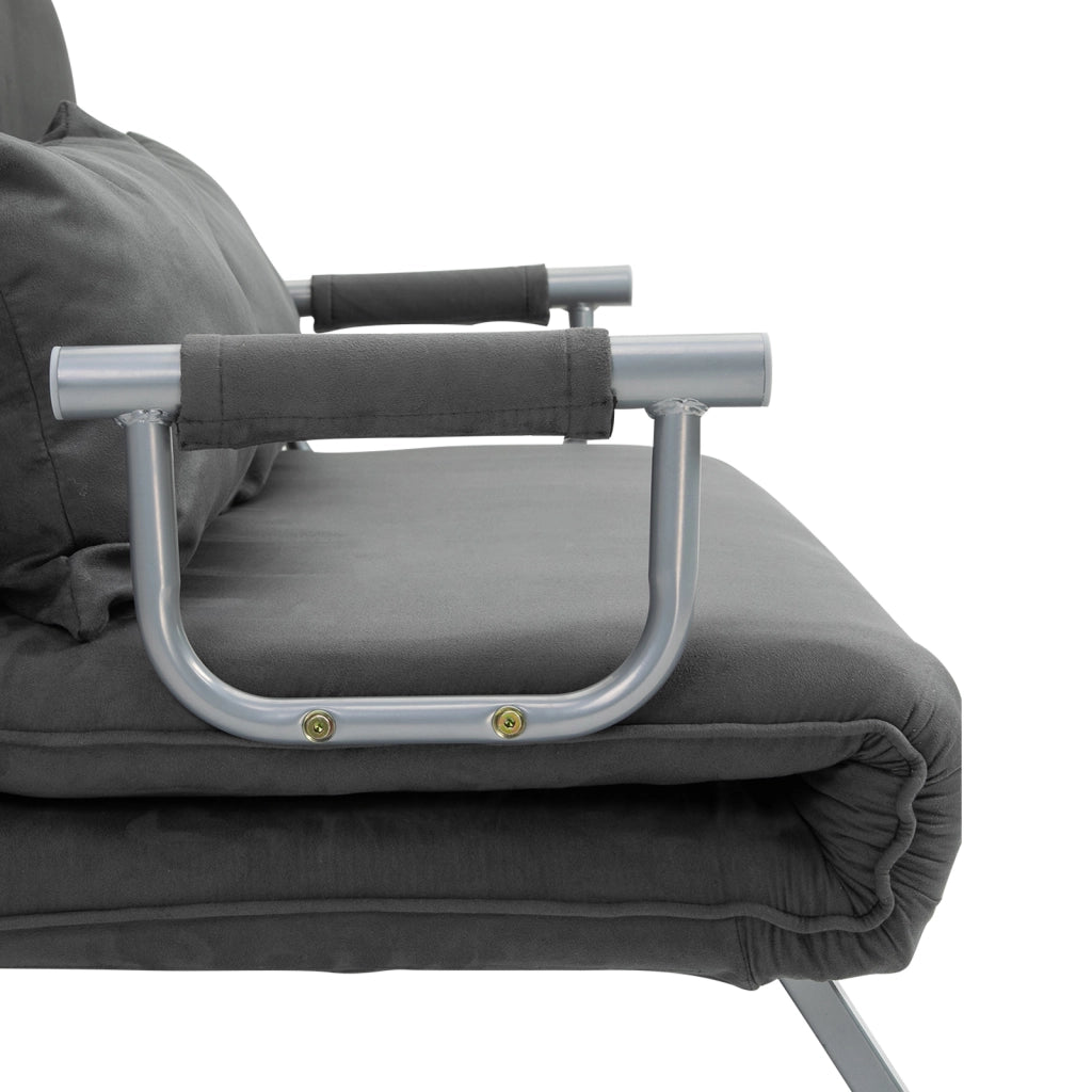 Divano letto 3 posti ¨C zephmum ¨C grigio, velluto, 185x105