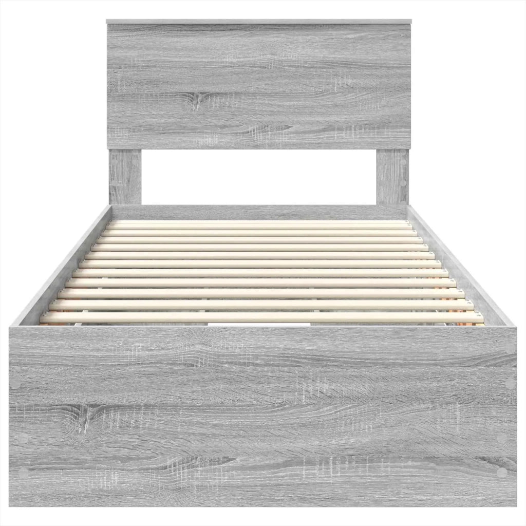 Struttura del letto con cassetto Grigio Sonoma 75 x 190 cm