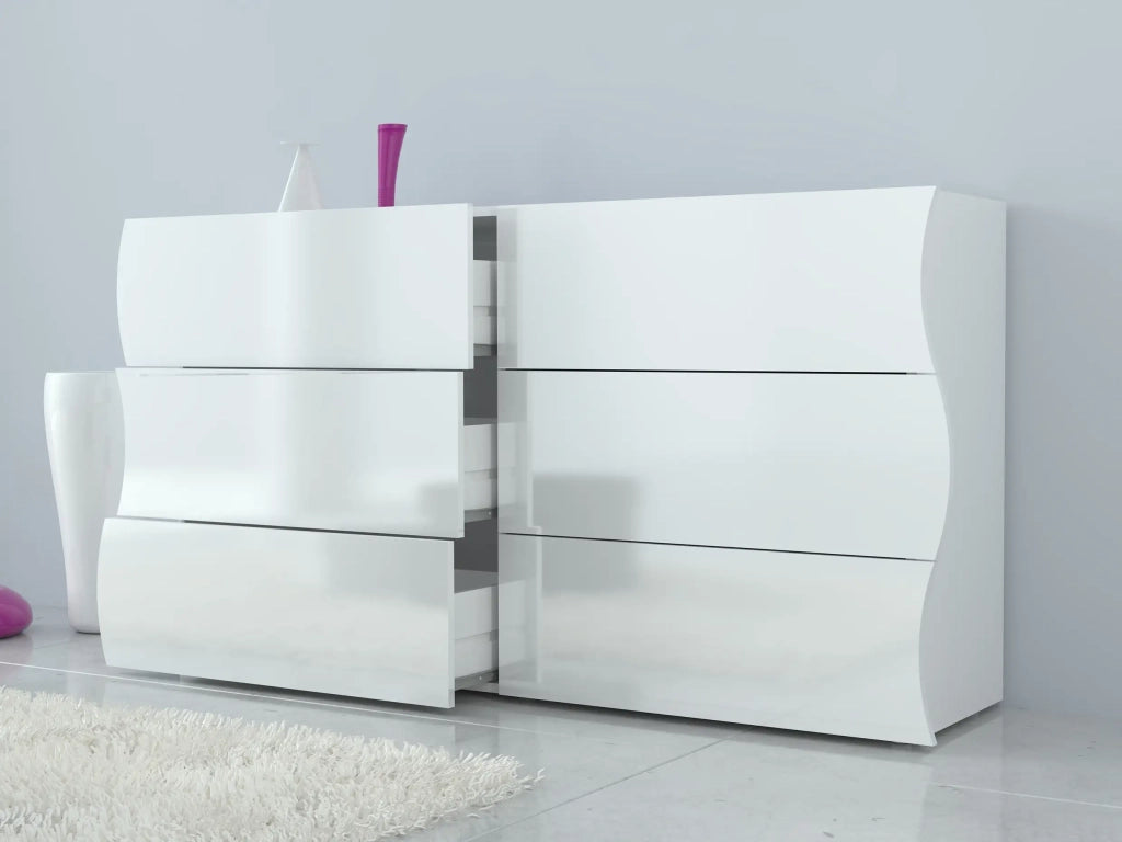 Mobile comò ONDA L 155 x H 81.5 x P 40 cm bianco lucido