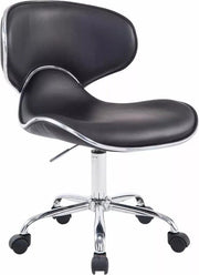 Sedia da Ufficio Esterno Una - Nero - Su Ruote - Pelle Finta - Sedia Ergonomica per Adulti - Regolabile in Altezza