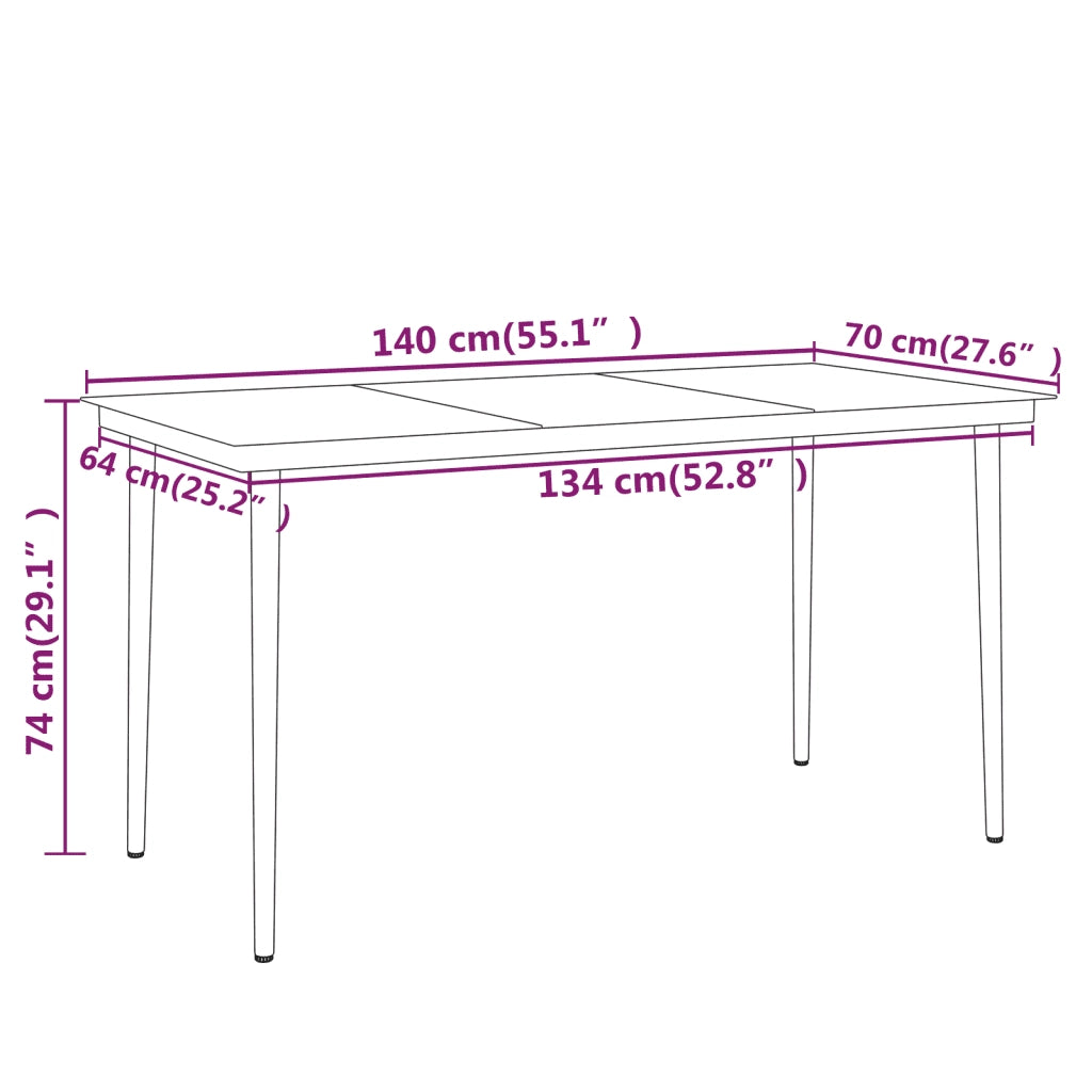 Set da Pranzo da Giardino 5 pz | Set Salotto da Giardino Nero