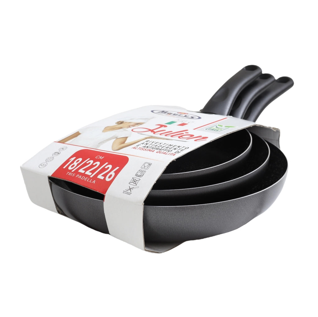 MA MAISON  JULIEN SET TRIS DI PADELLE 18 + 22 + 26 CM ANTIADERENTI