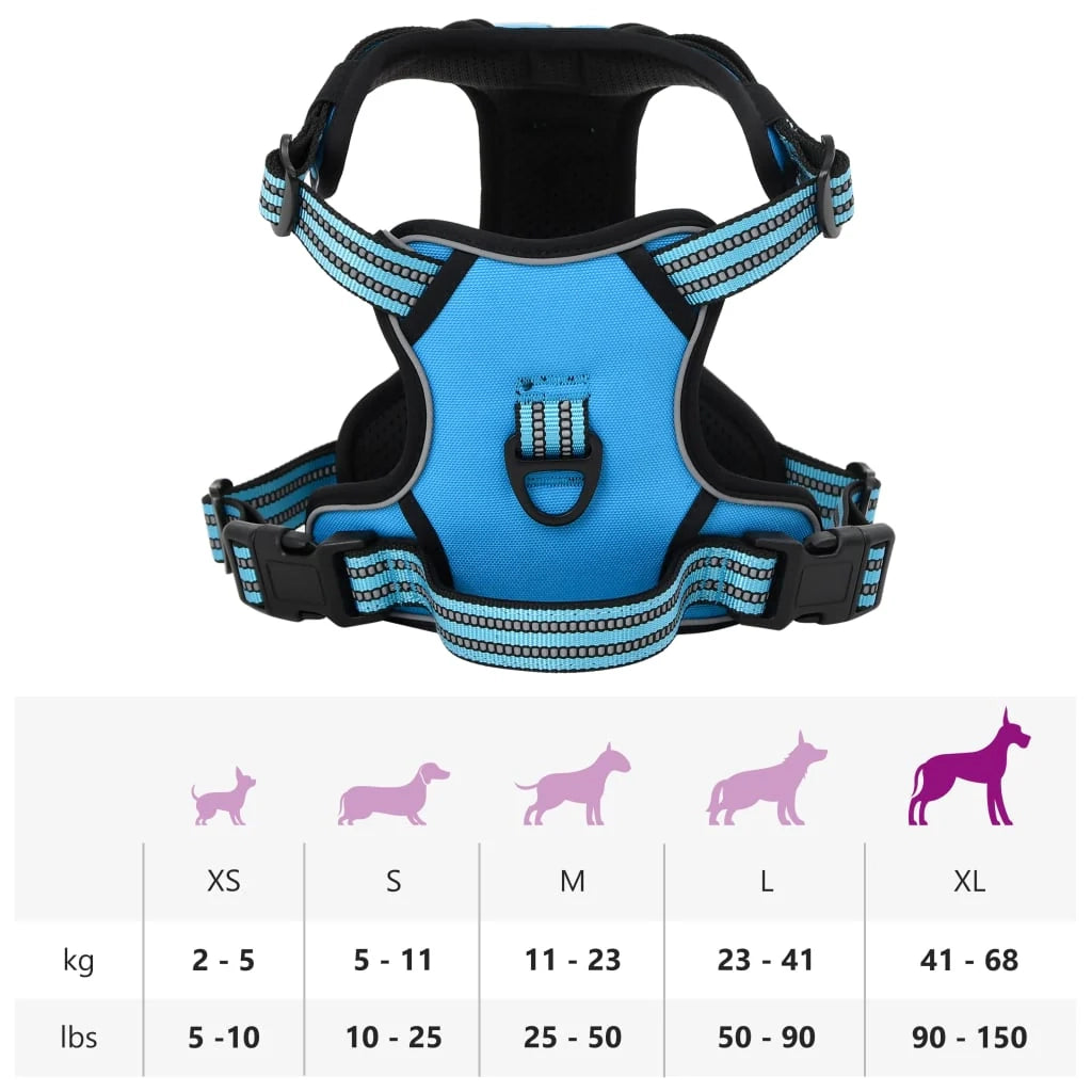 Pettorina regolabile per cani con strisce riflettenti x L Blu 02_0042342