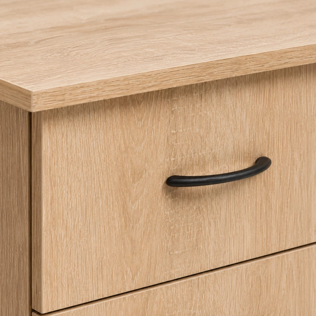 Scrivania Moderna Con 3 Cassetti E 3 Vani A Giorno Scrittoio Struttura In MDF Resistente Design Minimal Ideale Per Ufficio Studio Cameretta E Smart Working 120 x 49 x 72 Cm Rovere