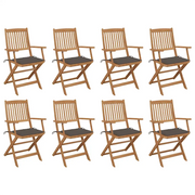 Sedie da Giardino Pieghevoli 8 pz con Cuscini Massello Acacia cod mxl 24033