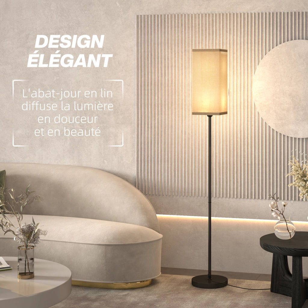 Lampada da terra ¨C zephmum ¨C beige effetto lino 25x161.5 cm