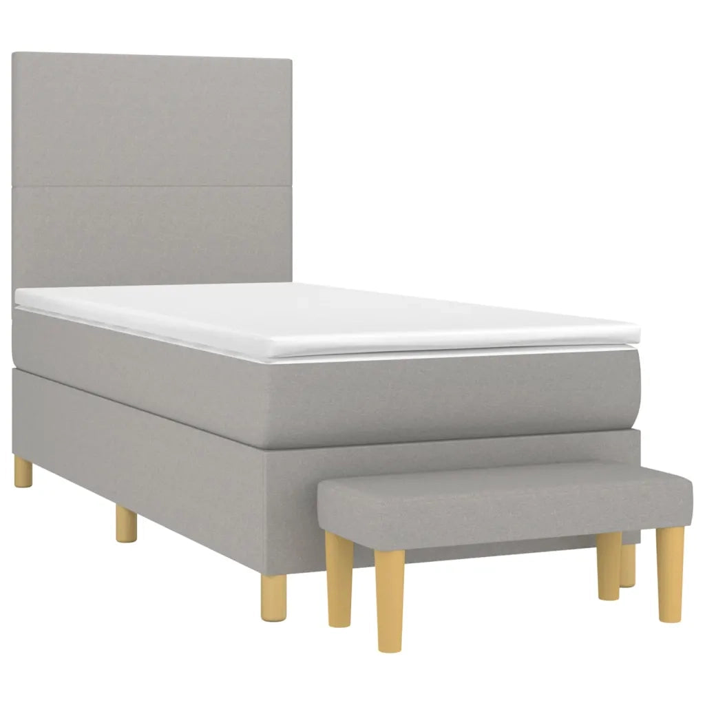 Giroletto a Molle con Materasso Grigio Chiaro 80x200 cm Tessuto cod mxl 63977