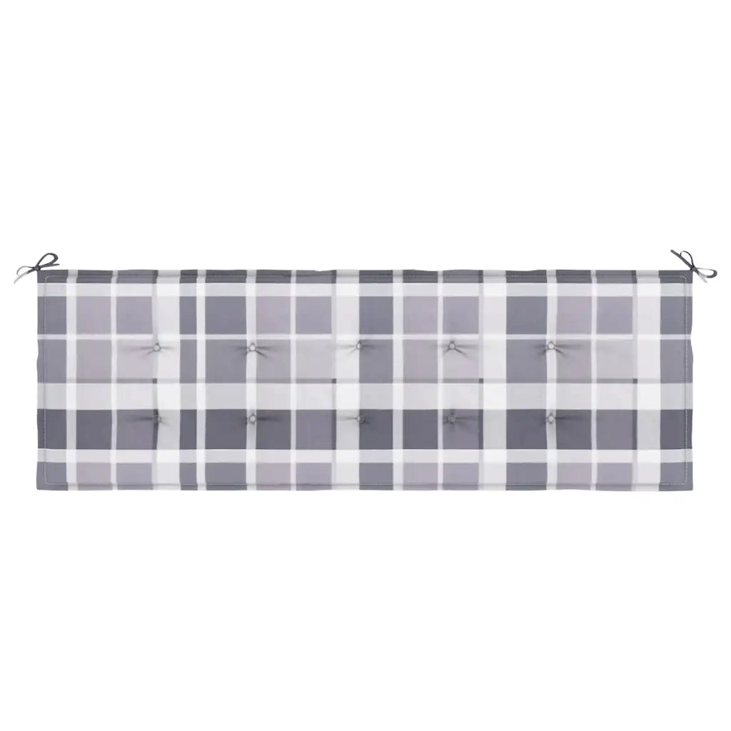 Cuscino per Panca a Quadri Grigi 150x50x4 cm Tessuto Oxford 314091