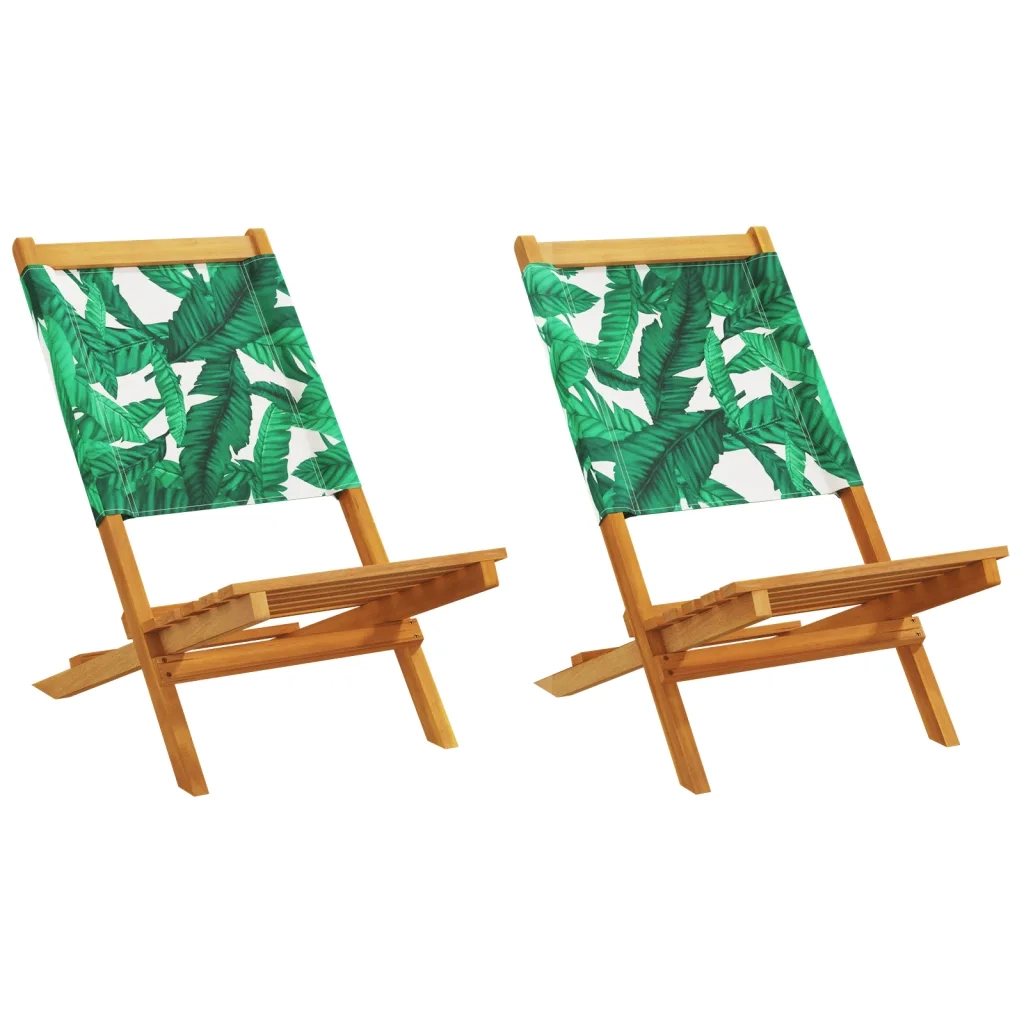 Sedie da Giardino Pieghevoli 8pz Verde Tessuto e Legno Massello 3214651