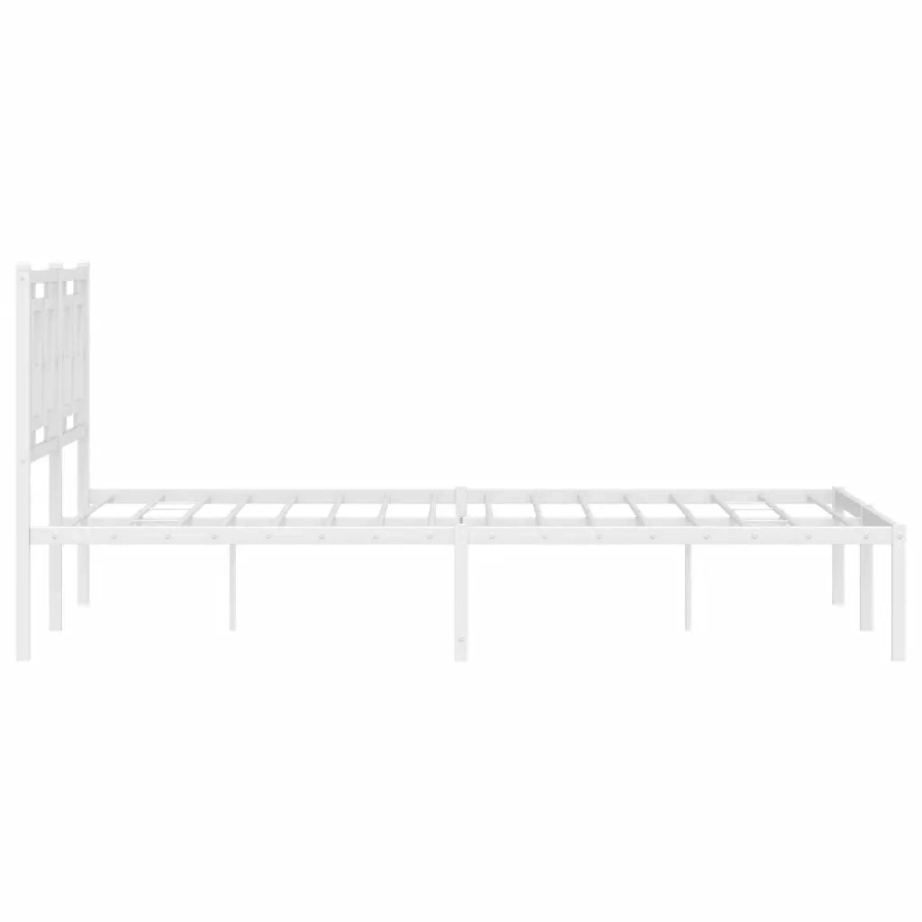 Giroletto con Testiera-Struttura Letto con testiera Metallo Bianco 140x190 cm 950203