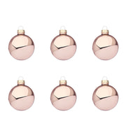 Palline di Natale in Vetro Rosa Lucido Addobbi Albero Diametro: 60 mm