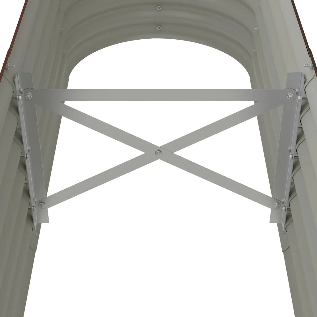 Letto Giardino Acciaio Zincato 152x40x36cm Marrone 318870