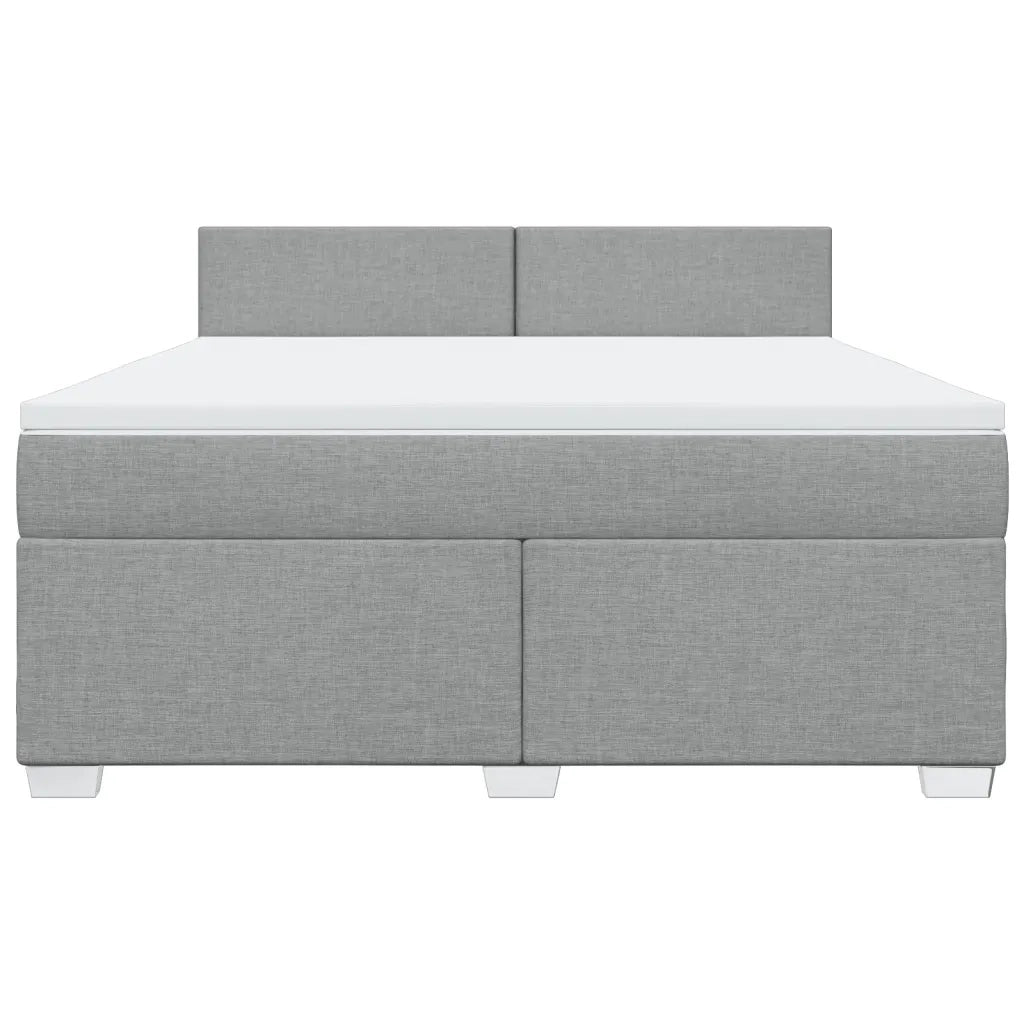 Giroletto a Molle con Materasso Grigio Chiaro180x200 cm Tessuto