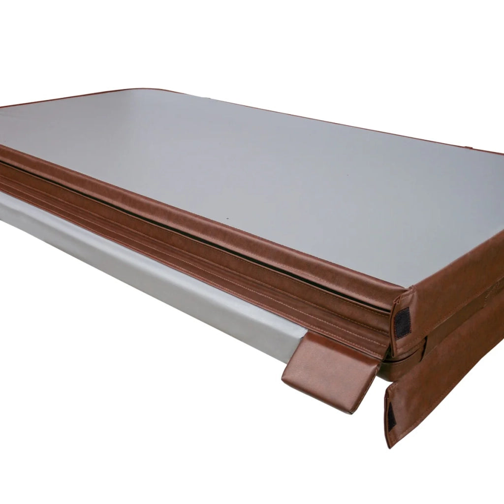 Copertura per vasca idromassaggio Coperchio Spa 2 x 2 m quadrato Marrone Hard Top Resistente alle intemperie PVC in Pelle