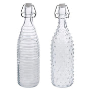 BOTTIGLIA IN VETRO 'DOPPIO DECORO' 1000 ml fondo bianco- 12 pezzi
