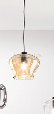 SOSPENSIONE VERVE-1 1 LUCE AMBRA ATTACCO E14 SENZA BASE D' ATTACCO D.21CM