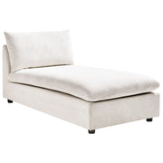 Chaise Lounge in poliestere bianco sporco imbottito senza braccioli Mobili per il soggiorno moderni e alla moda