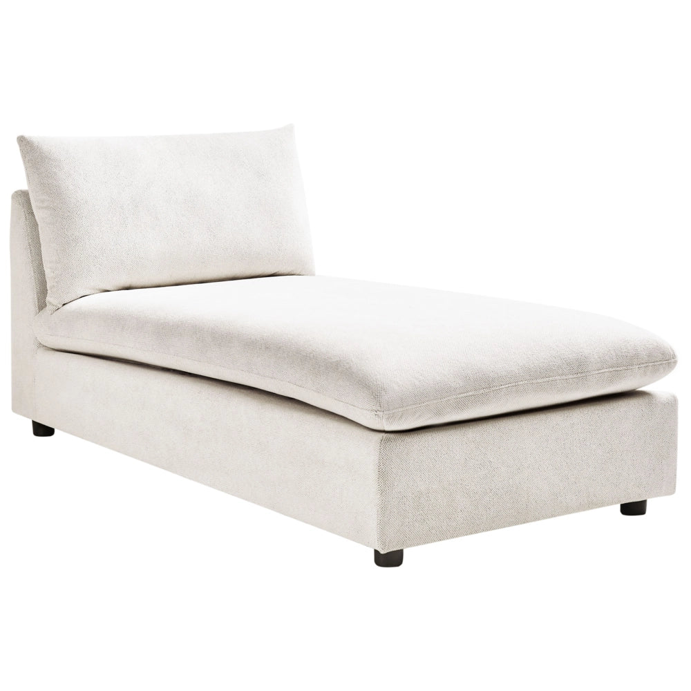 Chaise Lounge in poliestere bianco sporco imbottito senza braccioli Mobili per il soggiorno moderni e alla moda