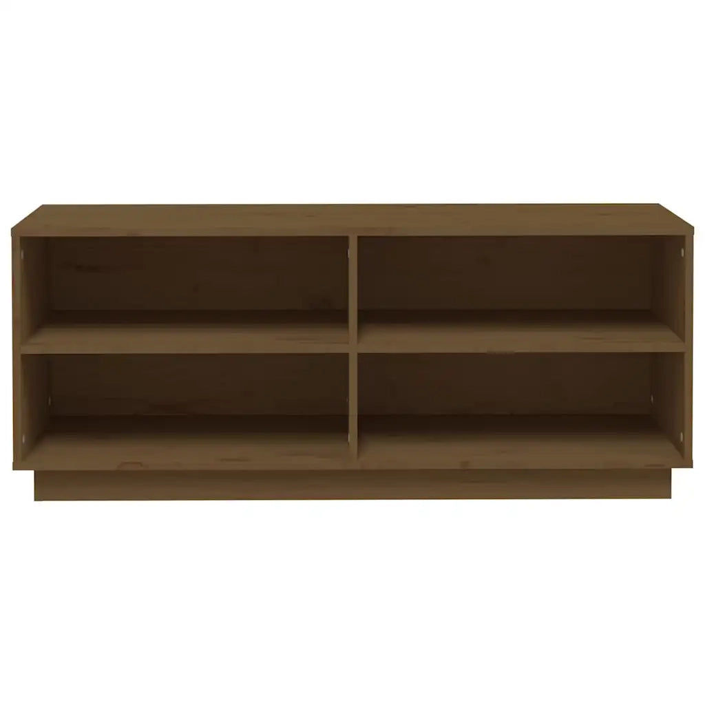 Scarpiera Miele 110x34x45 cm in Legno Massello di Pino