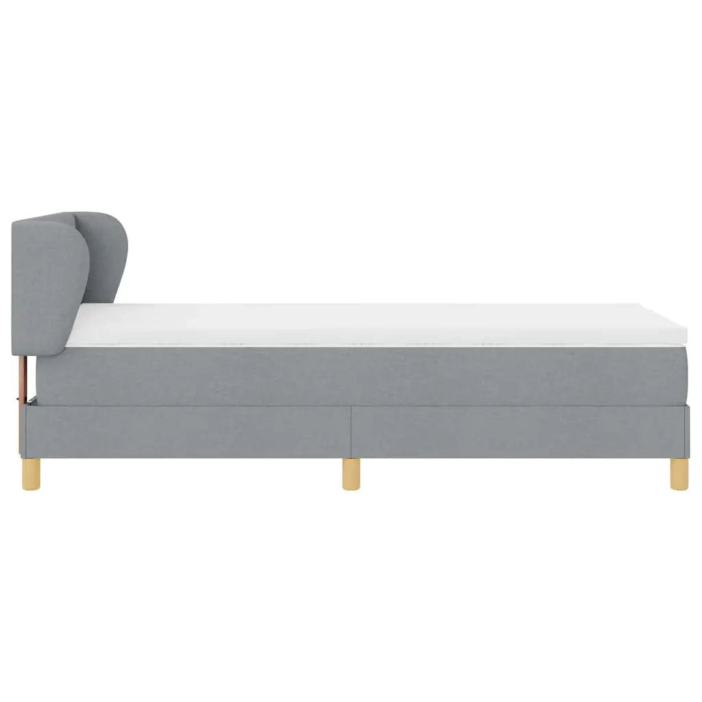Letto a molle con materasso Grigio chiaro 90 x 190 cm Tessuto 3340185