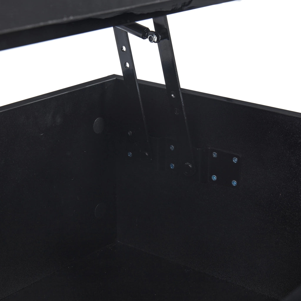 TAVOLINO BASSO LED con piano sollevabile 100x50x33 cm Nero