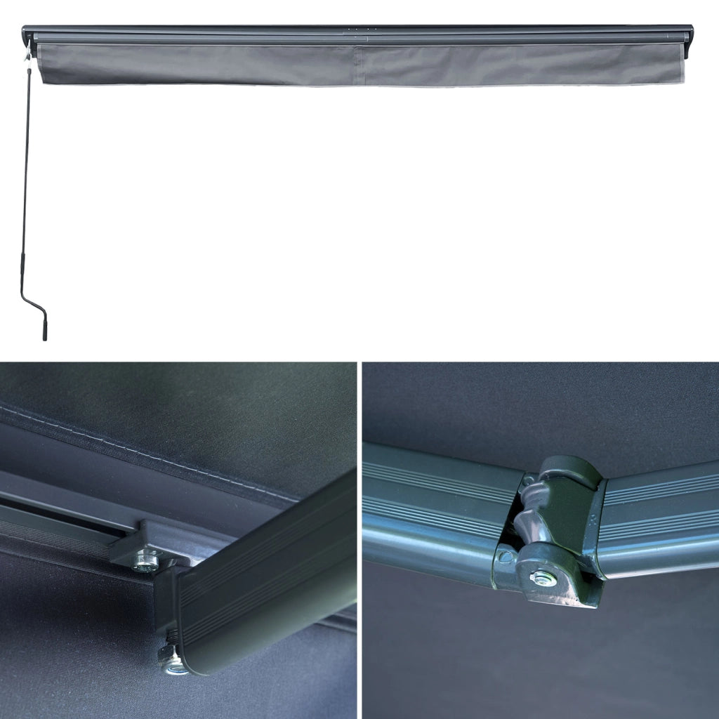 Tenda SAULE 3,5 × 3 m con semicupio - Tessuto antracite e struttura grigia