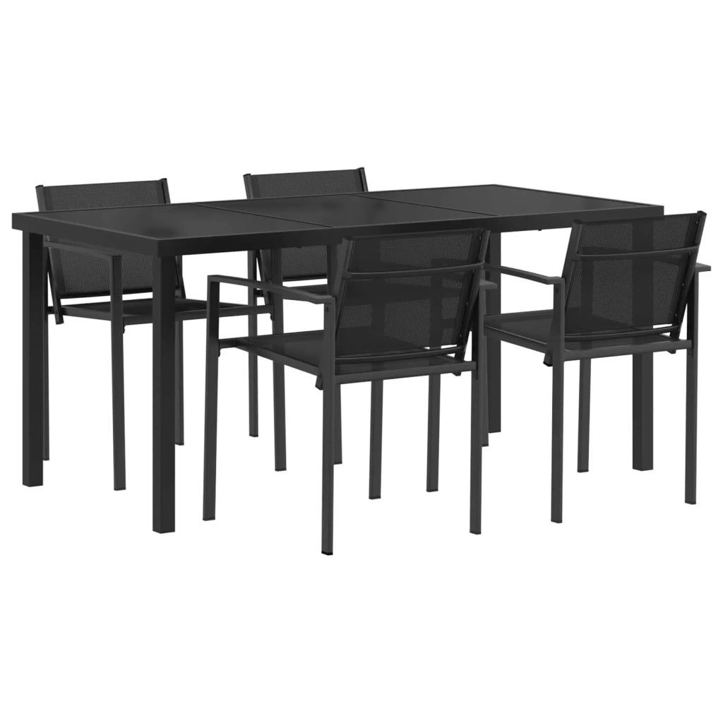 Set di Mobili da Esterno 5 pcs Nero e antracite Textilene 3422881