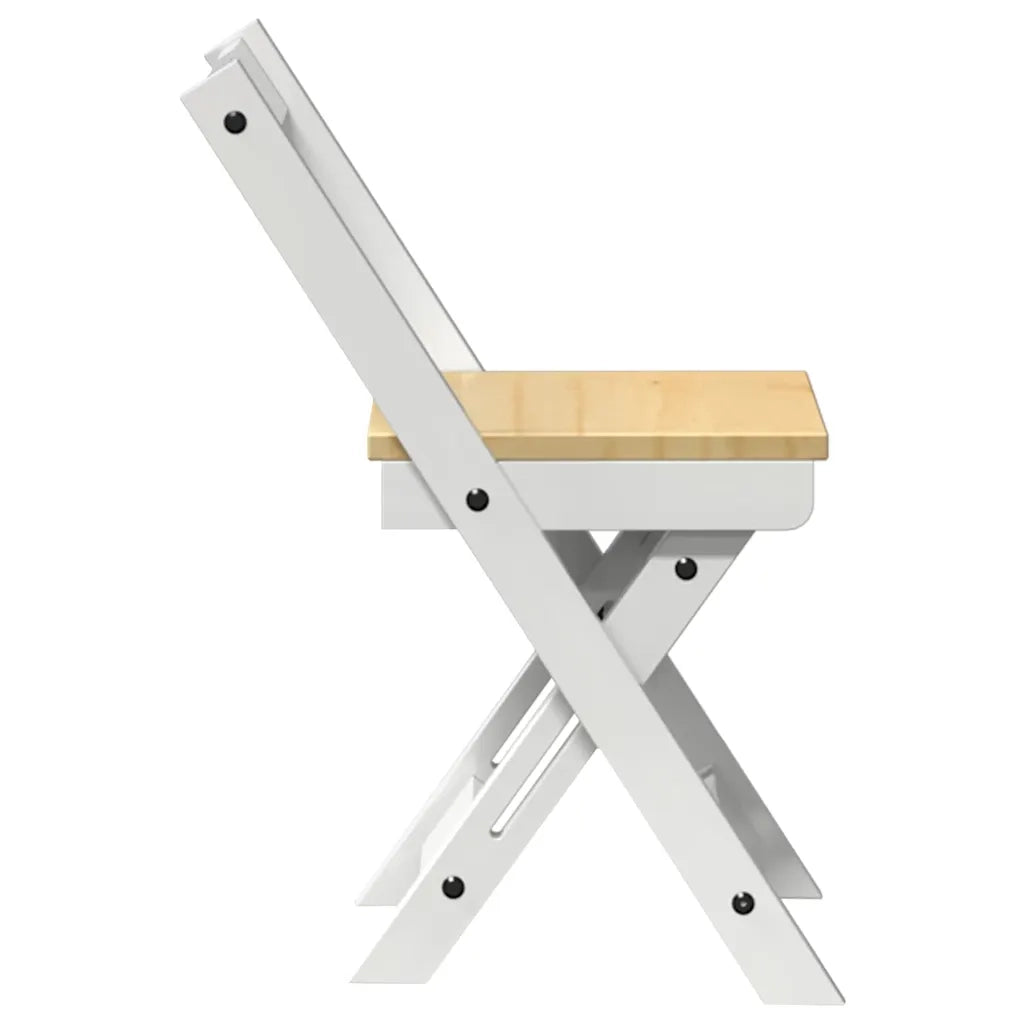 Sedie da Pranzo Pieghevoli 4 pz Corona Bianche in Legno di Pino 4013436
